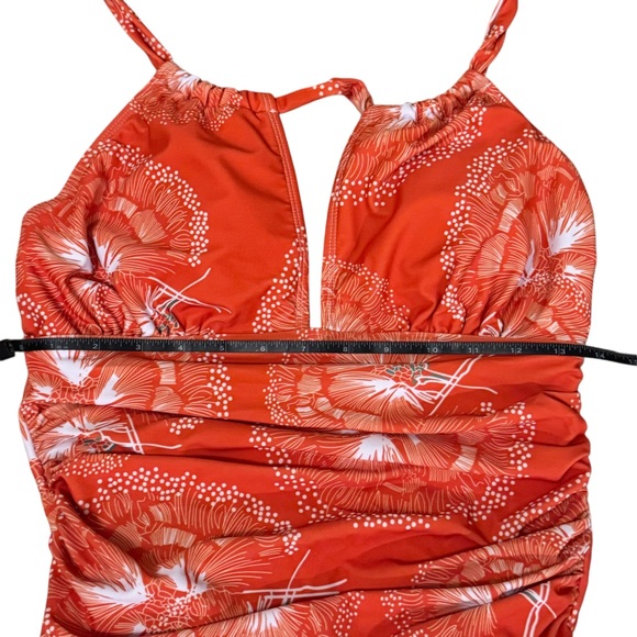New! Bathing Suit - 1 Piece Women’s XL. Orange and White with Adjustable Straps. - Picture 2 of 8